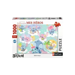 Puzzle 1000 pièces : Collection Mes Héros - Stich rêveur - Nathan