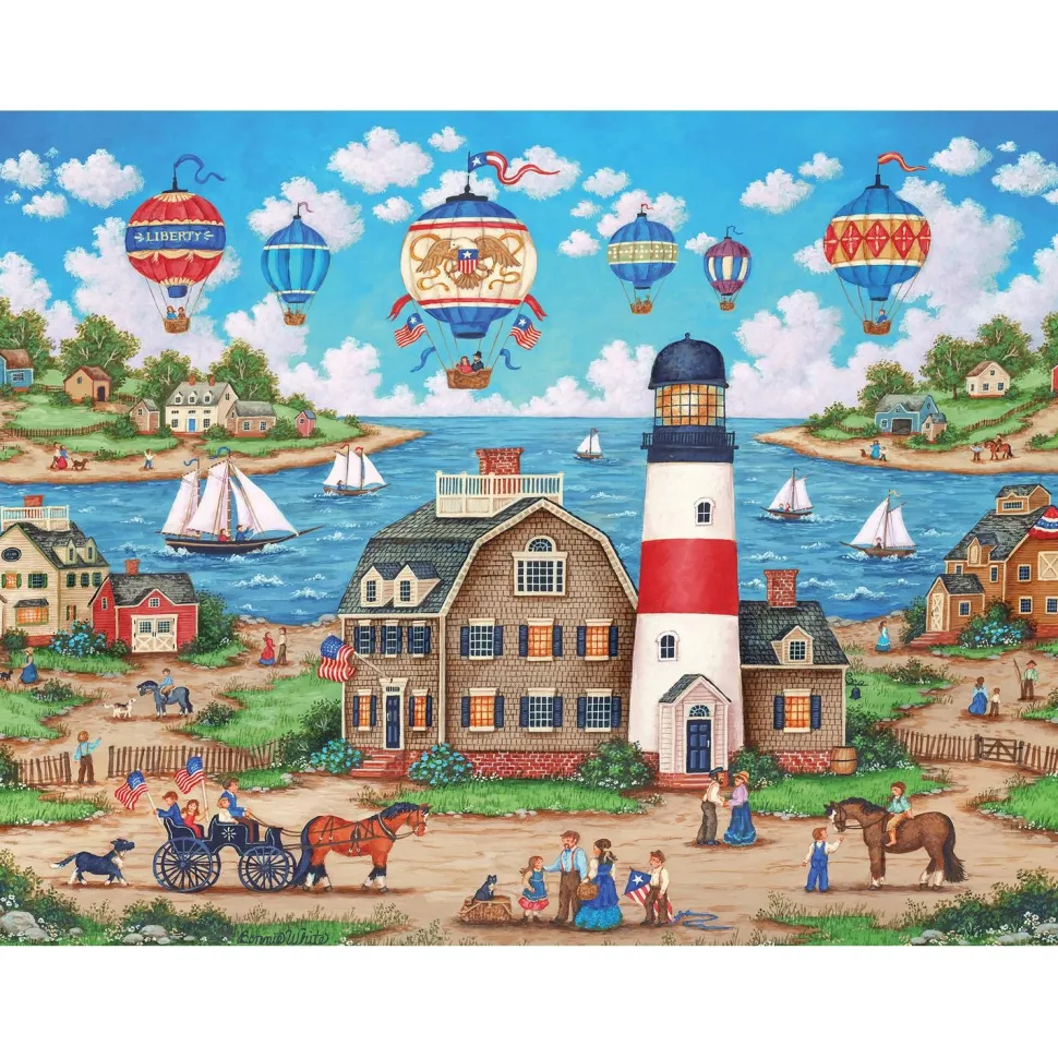 Puzzle 550 pièces : Collection Heartland - Ballons au-dessus de la baie - Master Pieces