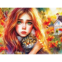 Puzzle 1000 pièces : CONFORT FÉLIN SILENCIEUX - JaCaRou