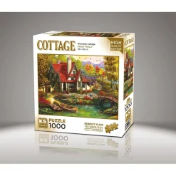 Puzzle 1000 pièces : Cottage au bord de la rivière - Ks Games