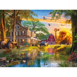 Puzzle 4000 pièces : Coucher de soleil à la ferme - Ks Games