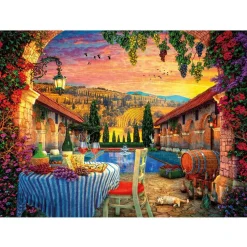 Puzzle 1000 pièces : Coucher de soleil sur la Toscane - Gibsons