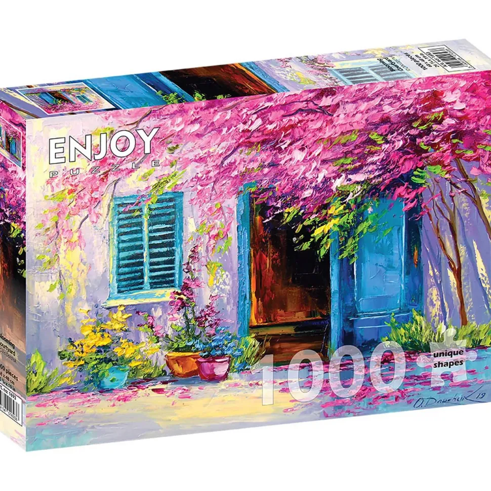 Puzzle 1000 Pièces : Cour fleurie - EnjoyPuzzle