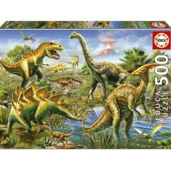 Puzzle 500 pièces : Cour Jurassique - Educa