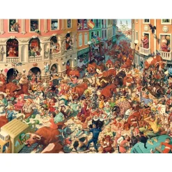 Puzzle 3000 pièces : Course de taureaux à Pampelune - Castorland