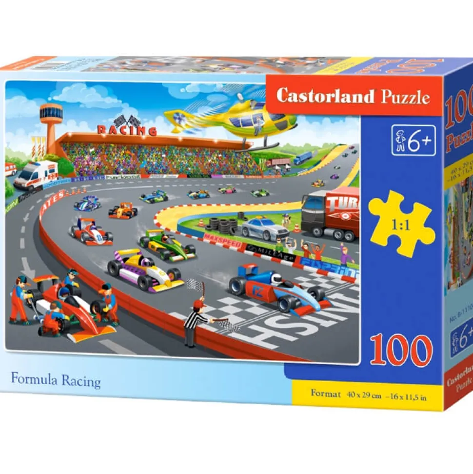 Puzzle 100 pièces : Course de formule 1 - Castorland