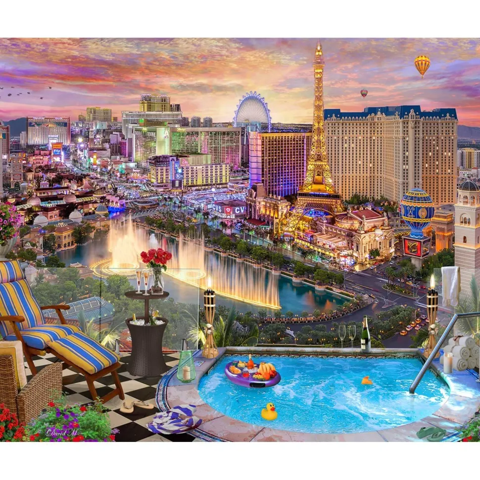Puzzle 1000 pièces : Crépuscule à Las Vegas - Vermont Christmas Company