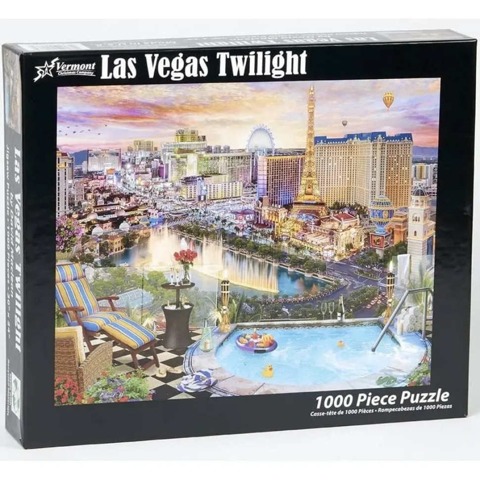 Puzzle 1000 pièces : Crépuscule à Las Vegas - Vermont Christmas Company