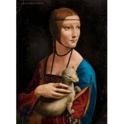 Puzzle 1000 pièces : Dame à l'hermine, Léonard de Vinci - Castorland