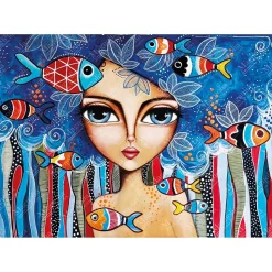 Puzzle 1000 pièces : Dame au poisson - Édition Spéciale Romi Lerda - Magnolia