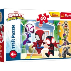 Puzzle 60 pièces : Dans le monde de Spiday : Spiday et ses incroyables amis - Trefl