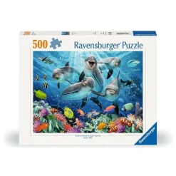 Puzzle 500 pièces : Dauphins sur le récif de corail - Ravensburger