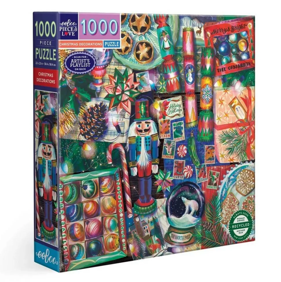 Puzzle 1000 pièces : Décoration de Noël - Eeboo