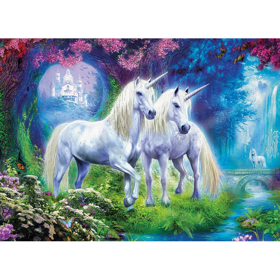 Puzzle 500 pièces : Des licornes dans la forêt - Educa