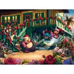 Puzzle 1000 pièces : Disney, Lilo et Stitch Aloha Noël - Schmidt