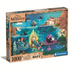 Puzzle 1000 pièces : Disney Story Maps : La Petite Sirène - Clementoni