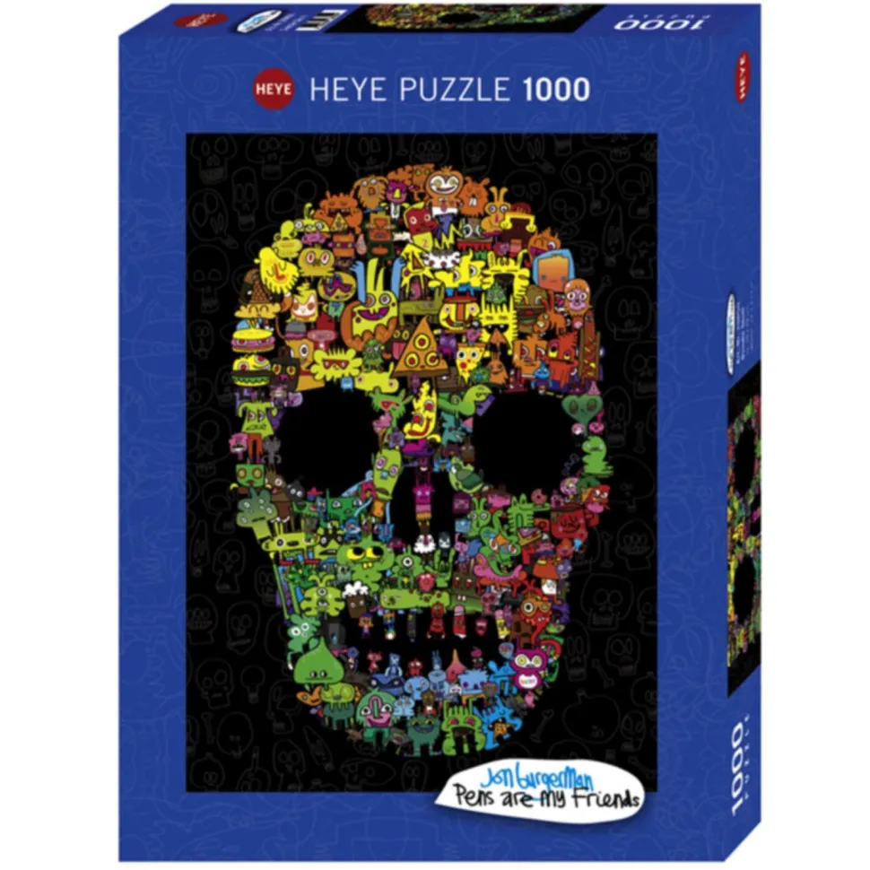 Puzzle 1000 pièces : Doodles skull - Heye
