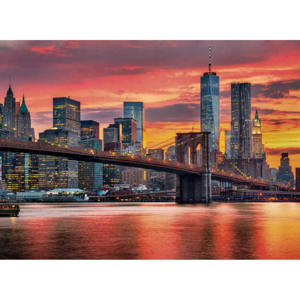 Puzzle 1500 pièces : East River au crépuscule - Clementoni