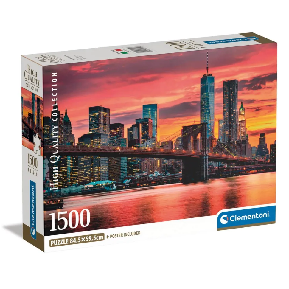 Puzzle 1500 pièces : East River au crépuscule - Clementoni