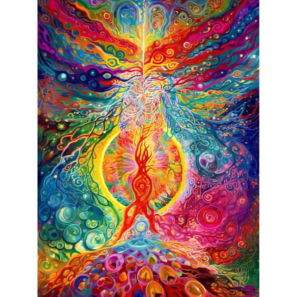 Puzzle 1000 Pièces : Epicentre arc-en-ciel - EnjoyPuzzle