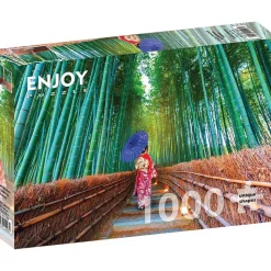 Puzzle 1000 Pièces : Femme asiatique dans une forêt de bambous - EnjoyPuzzle