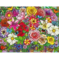 Puzzle 100 pièces : Fleurs en vitrail - Ravensburger
