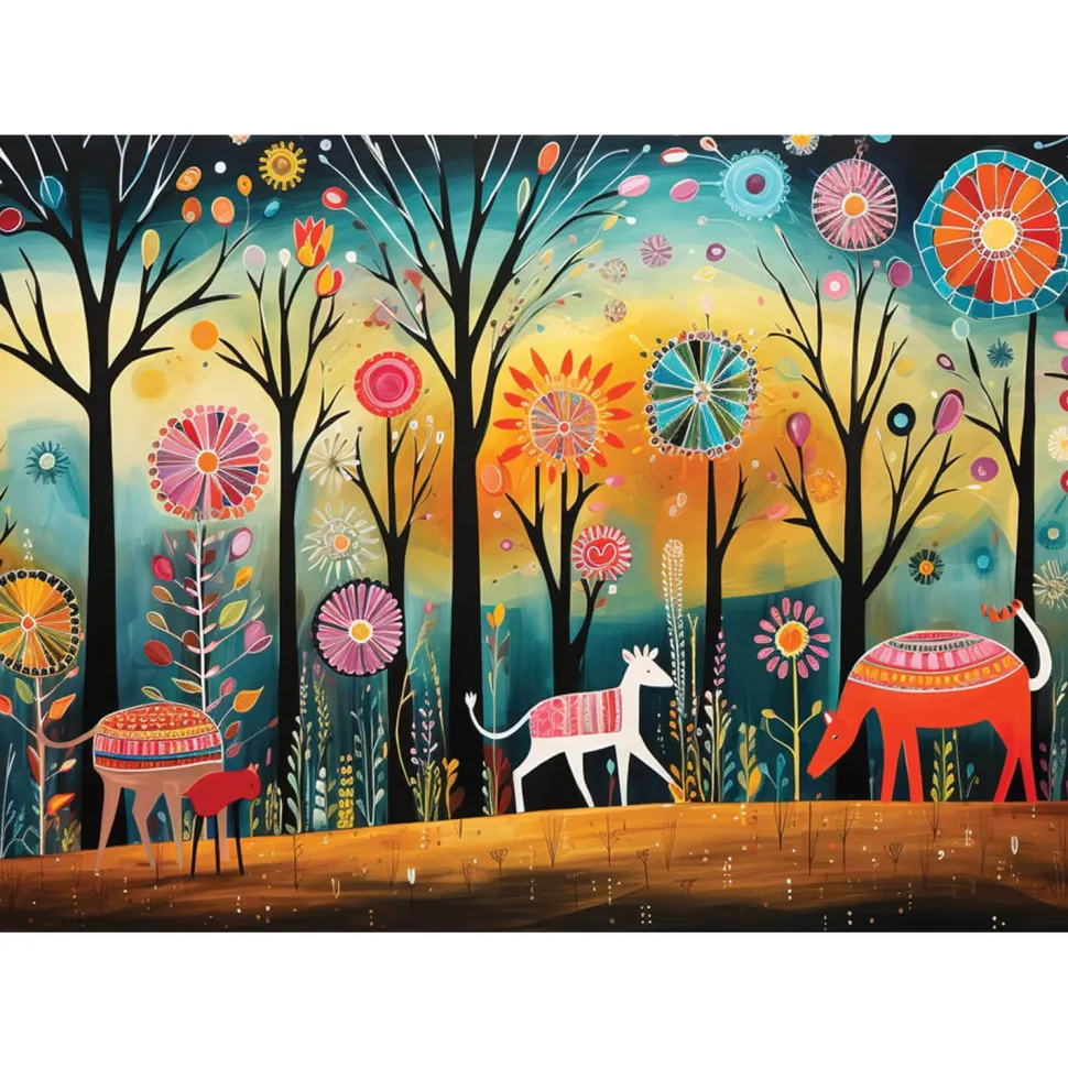 Puzzle 1000 pièces : Forêt colorée - Yazz puzzle