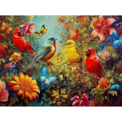 Puzzle 1000 pièces : Gazouillis et battements d'ailes - EnjoyPuzzle