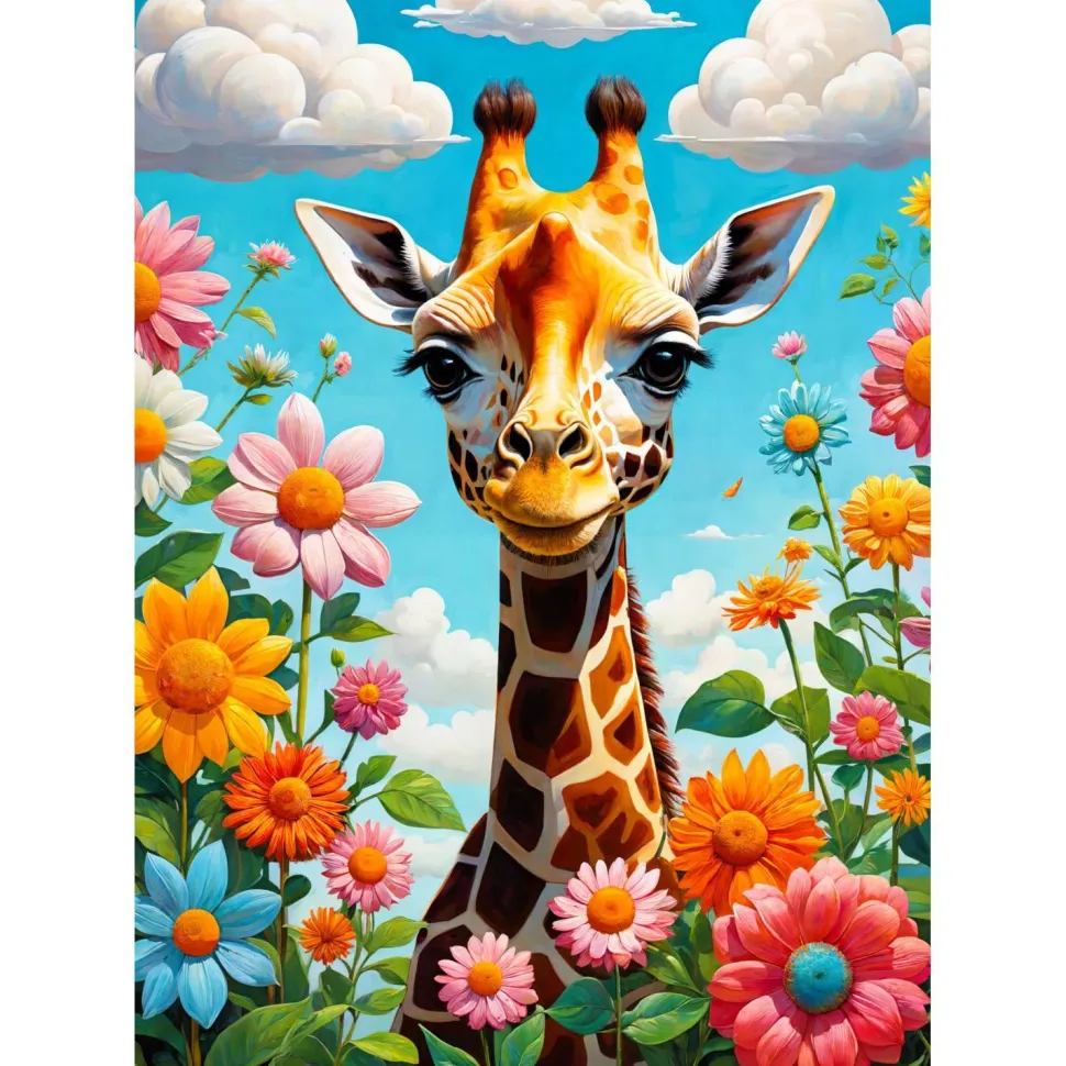 Puzzle 1000 Pièces : Girafe mignonne - EnjoyPuzzle