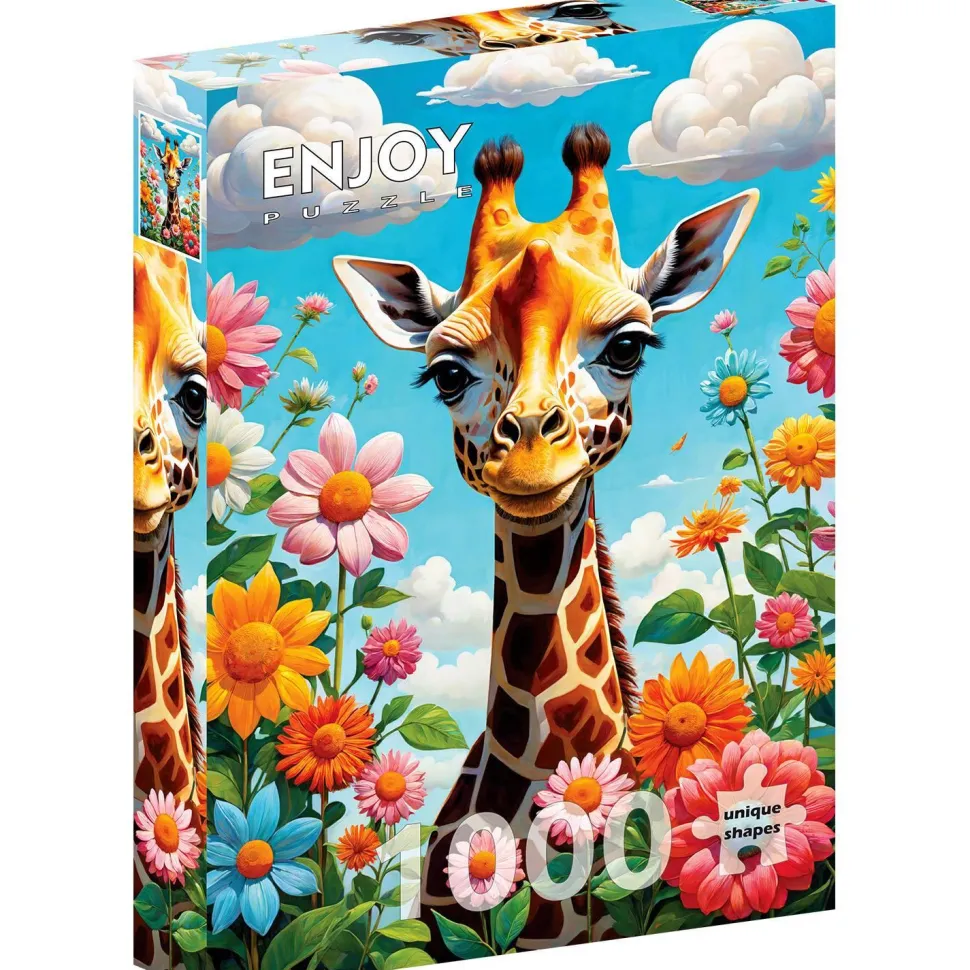 Puzzle 1000 Pièces : Girafe mignonne - EnjoyPuzzle