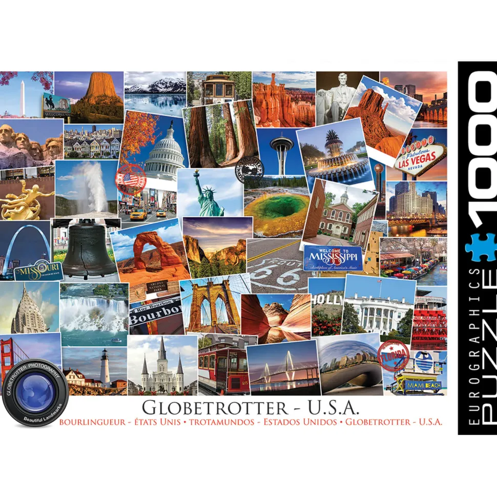 Puzzle 1000 pièces : Globetrotter, USA - Eurographics
