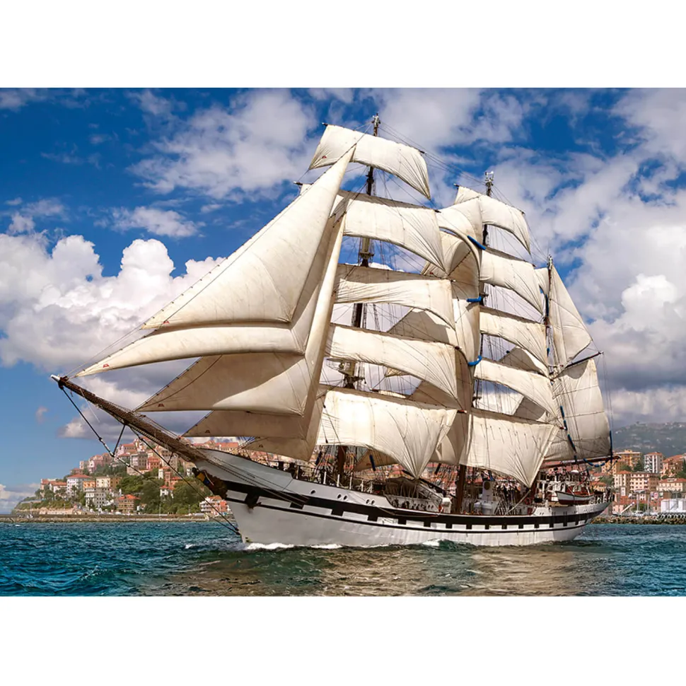 Puzzle 500 pièces : Grand voilier quittant le port - Castorland