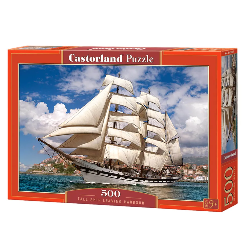 Puzzle 500 pièces : Grand voilier quittant le port - Castorland