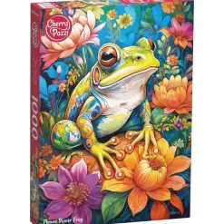 Puzzle 1000 pièces : Grenouille Flower Power - CherryPazzi