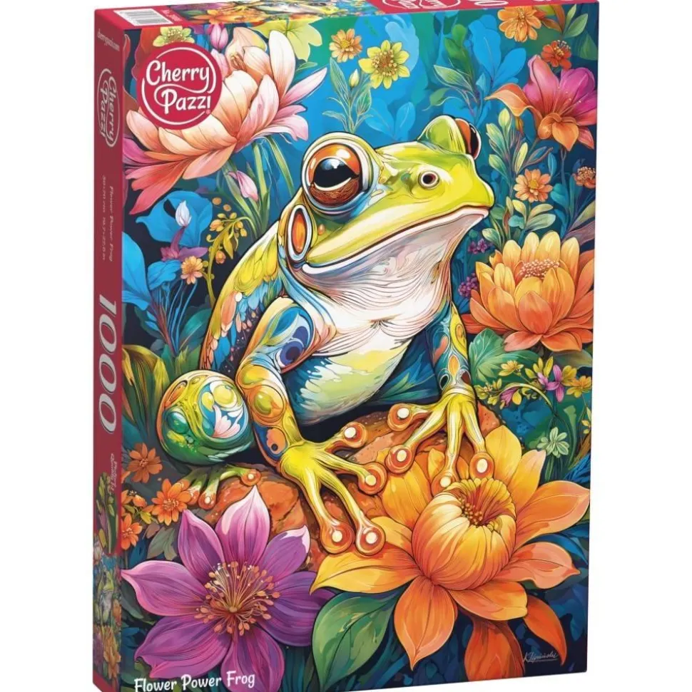 Puzzle 1000 pièces : Grenouille Flower Power - CherryPazzi
