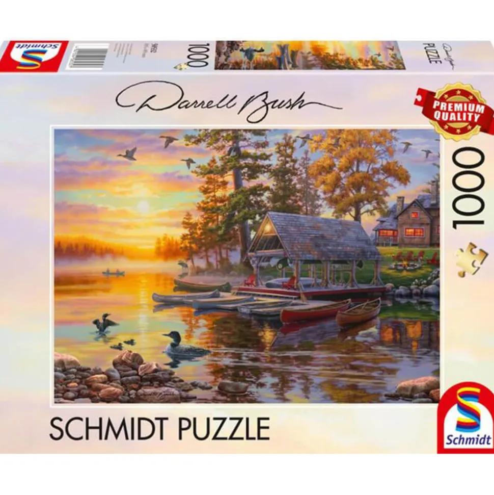 Puzzle 1000 pièces : Hangar à bateaux avec canoës - Schmidt