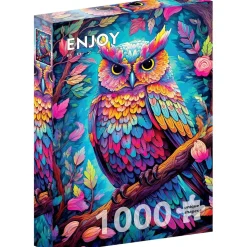 Puzzle 1000 Pièces : Hibou éblouissant - EnjoyPuzzle