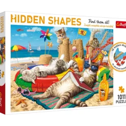 Puzzle 1011 pièces : Hidden Shapes : Vacances Felines - Trefl