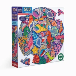 Puzzle 500 pièces : Hippocampes, coquillages et coraux - Eeboo