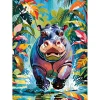 Puzzle 500 pièces : Hippopotame heureux - CherryPazzi