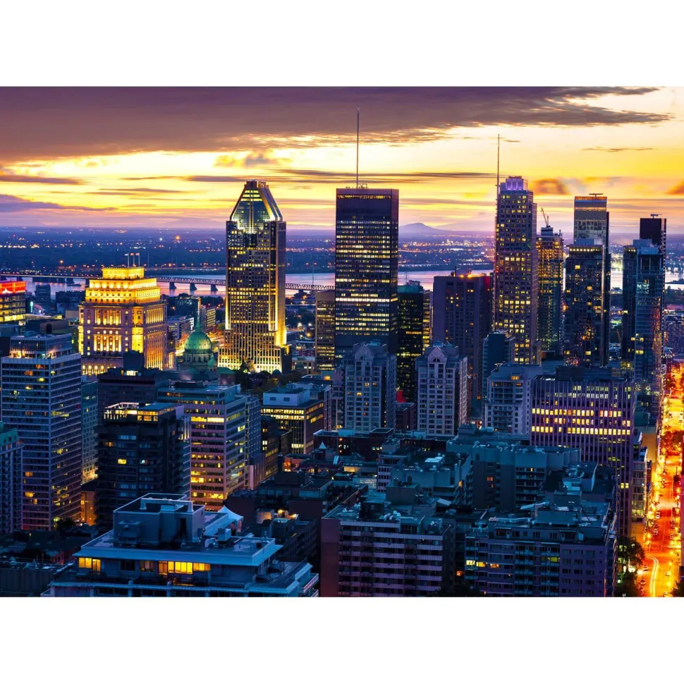 Puzzle 1000 Pièces : Horizon de Montréal la nuit - Canada - EnjoyPuzzle
