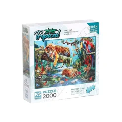 Puzzle 2000 pièces : Idylle de Tigres - Ks Games