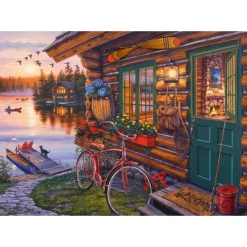 Puzzle 1000 pièces : La cabane au bord du lac - Schmidt