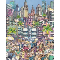 Puzzle 500 pièces : La ville baignée de soleil - New York Puzzle Company