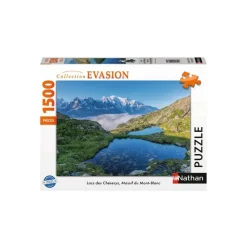 Puzzle 1500 pièces : Lacs des Chéserys, Massif du Mont-Blanc - Nathan