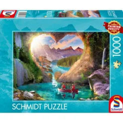 Puzzle 1000 pièces : Le lac vu du cœur - Schmidt