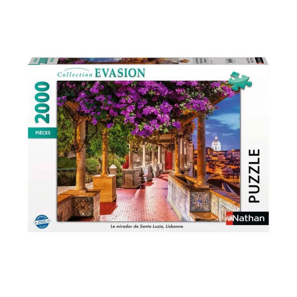 Puzzle 2000 pièces : Le mirador de Santa Luzia, Lisbonne - Nathan