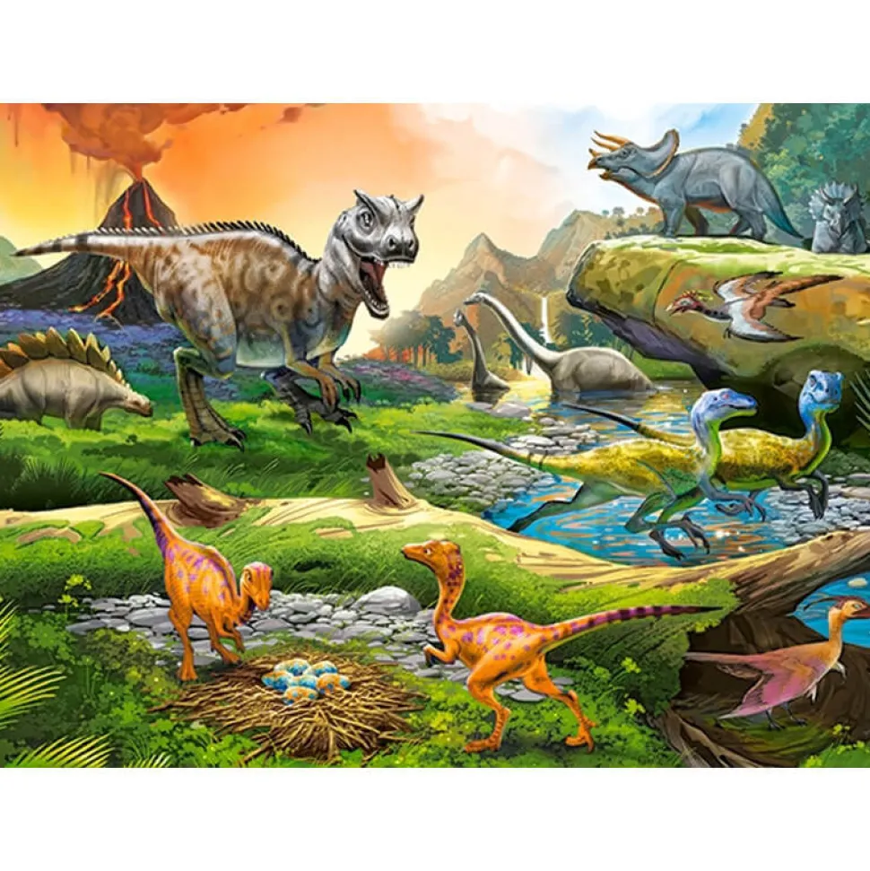 Puzzle 100 pièces : Le monde des dinosaures - Castorland