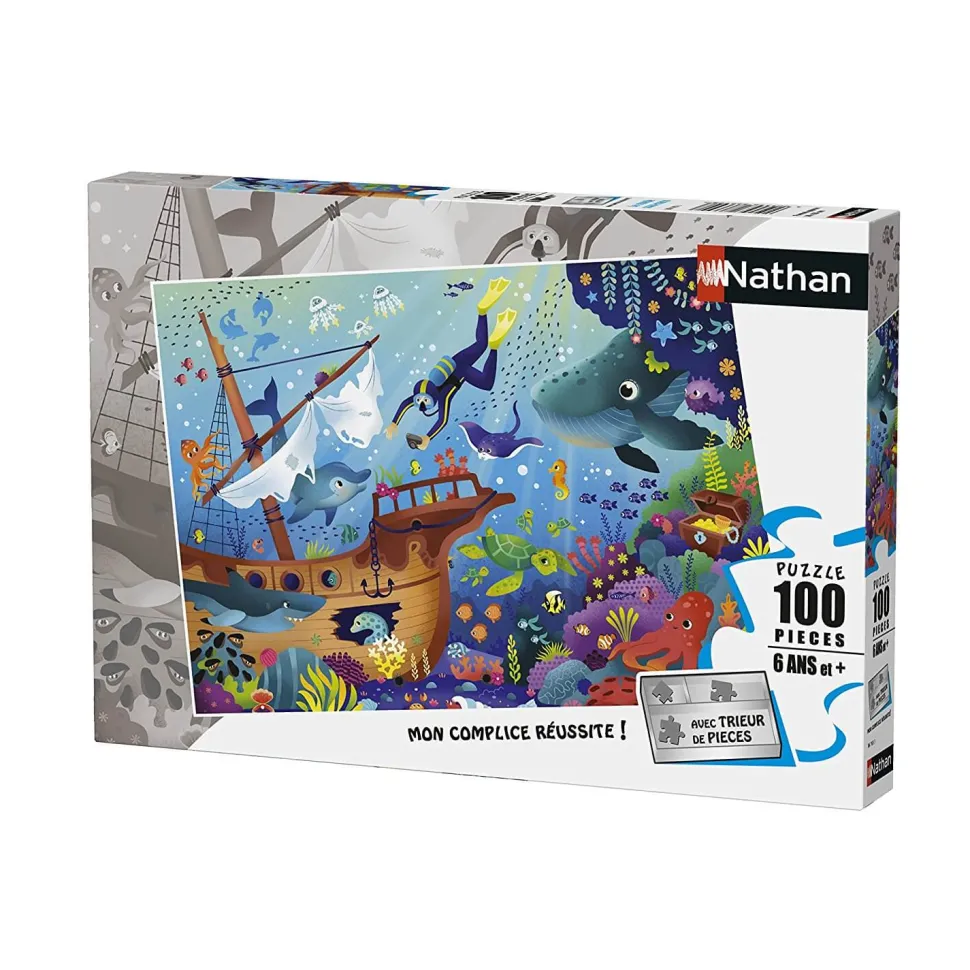 Puzzle 100 pièces : Le monde sous-marin - Nathan