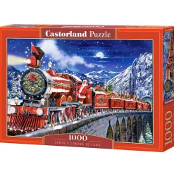 Puzzle 1000 pièces : Le Père Noël arrive en ville - Castorland